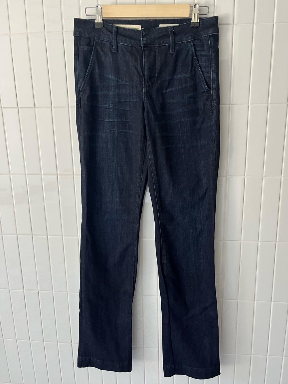 Pilcro and the Letterpress Anthropologie Trouser Jeans Dark Rinse 27